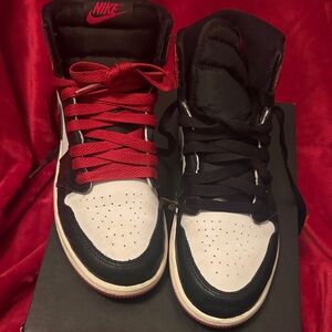 Nike Two-Tone High-Top Sneakers in Black, White & Red